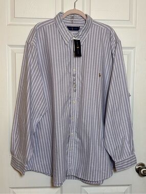 NWT Ralph Lauren Men’s Purple Stripe Button-Down Shirt